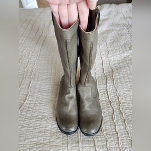 Keen Tyretread Zip Waterproof Knee High Riding Boot Women 8.5 OliveGreen Leather